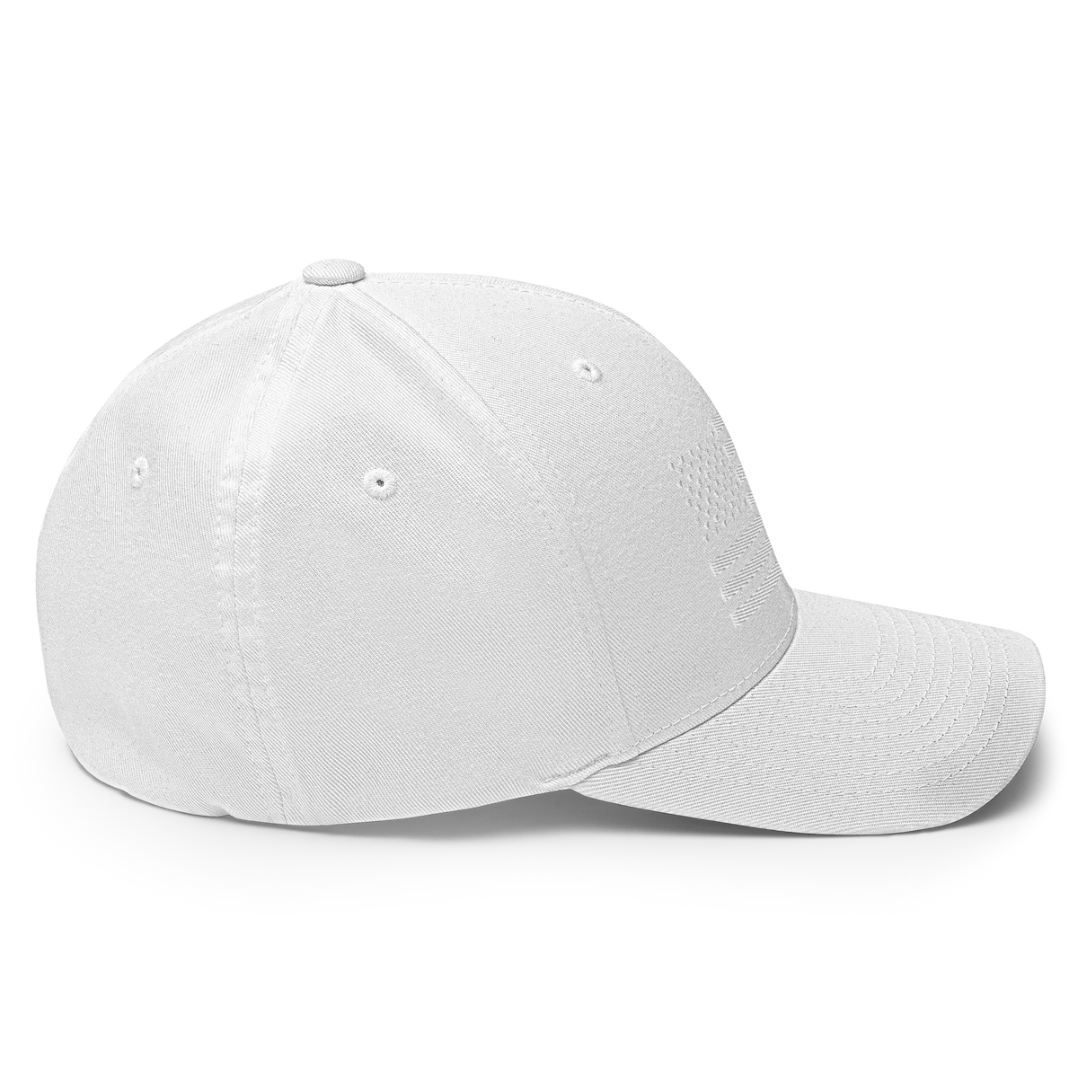 Whiteout Edition American Flag Flexfit Hat-Hats-Ardent Patriot Apparel Co.