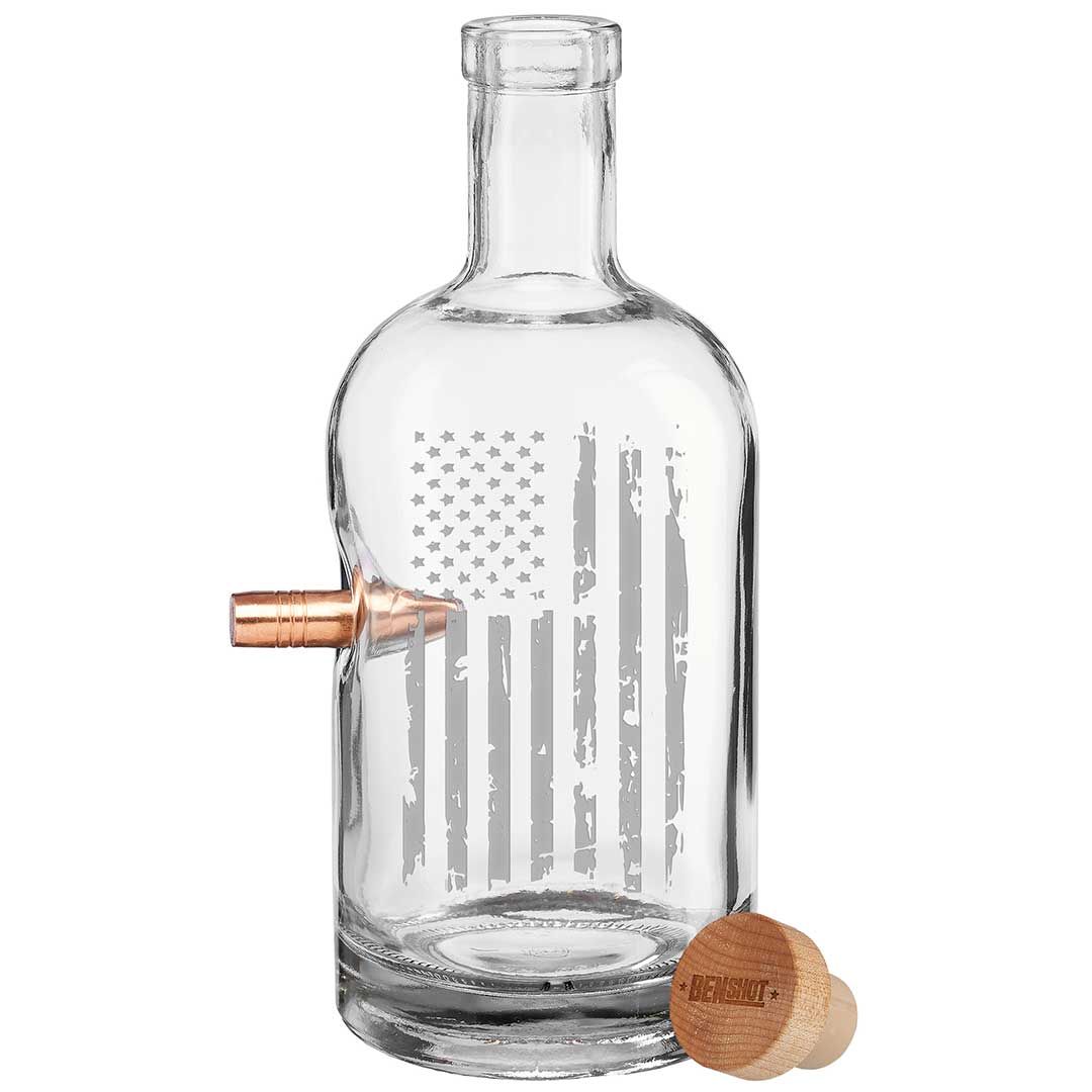 Patriotic Decanter - 750mL - BenShot-Handmade Glass-Ardent Patriot Apparel Co.