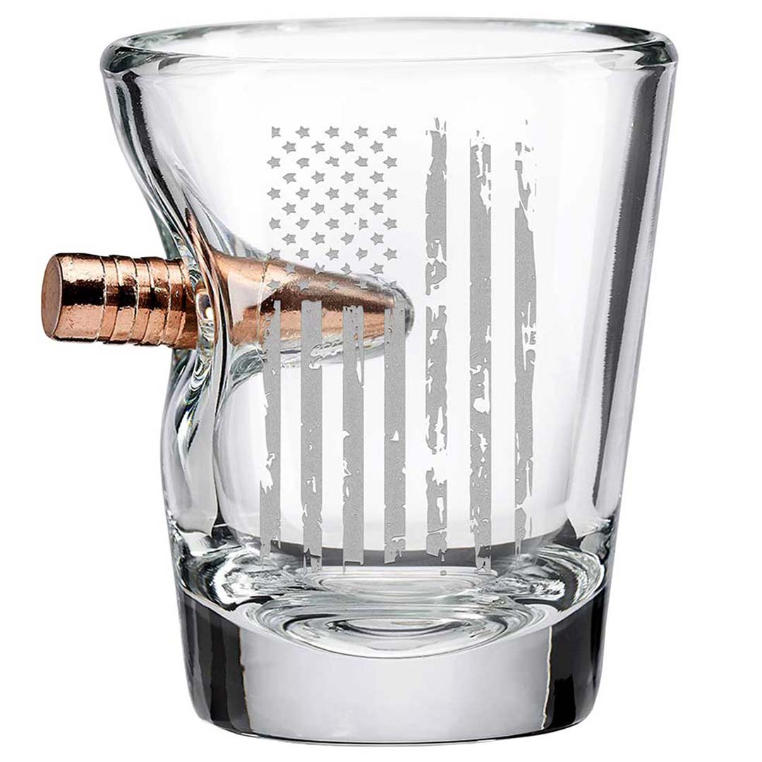 Patriotic Shot Glass - 2oz - BenShot-Handmade Glass-Ardent Patriot Apparel Co.