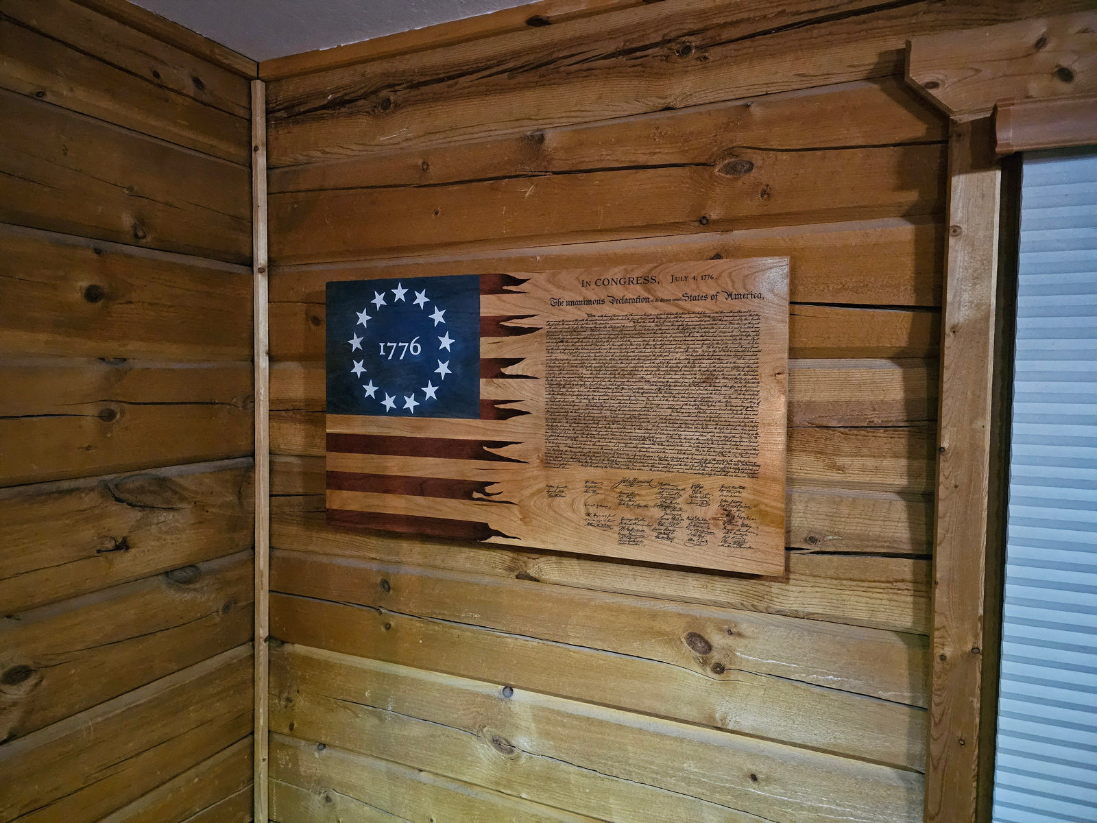Declaration of Independence Handcrafted Patriotic Wall Flag – Made by U.S. Veterans - American Grains LLC