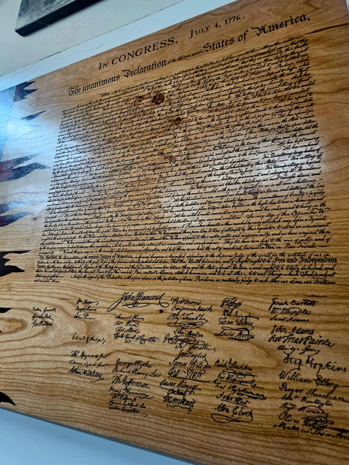 Declaration of Independence Handcrafted Patriotic Wall Flag – Made by U.S. Veterans - American Grains LLC