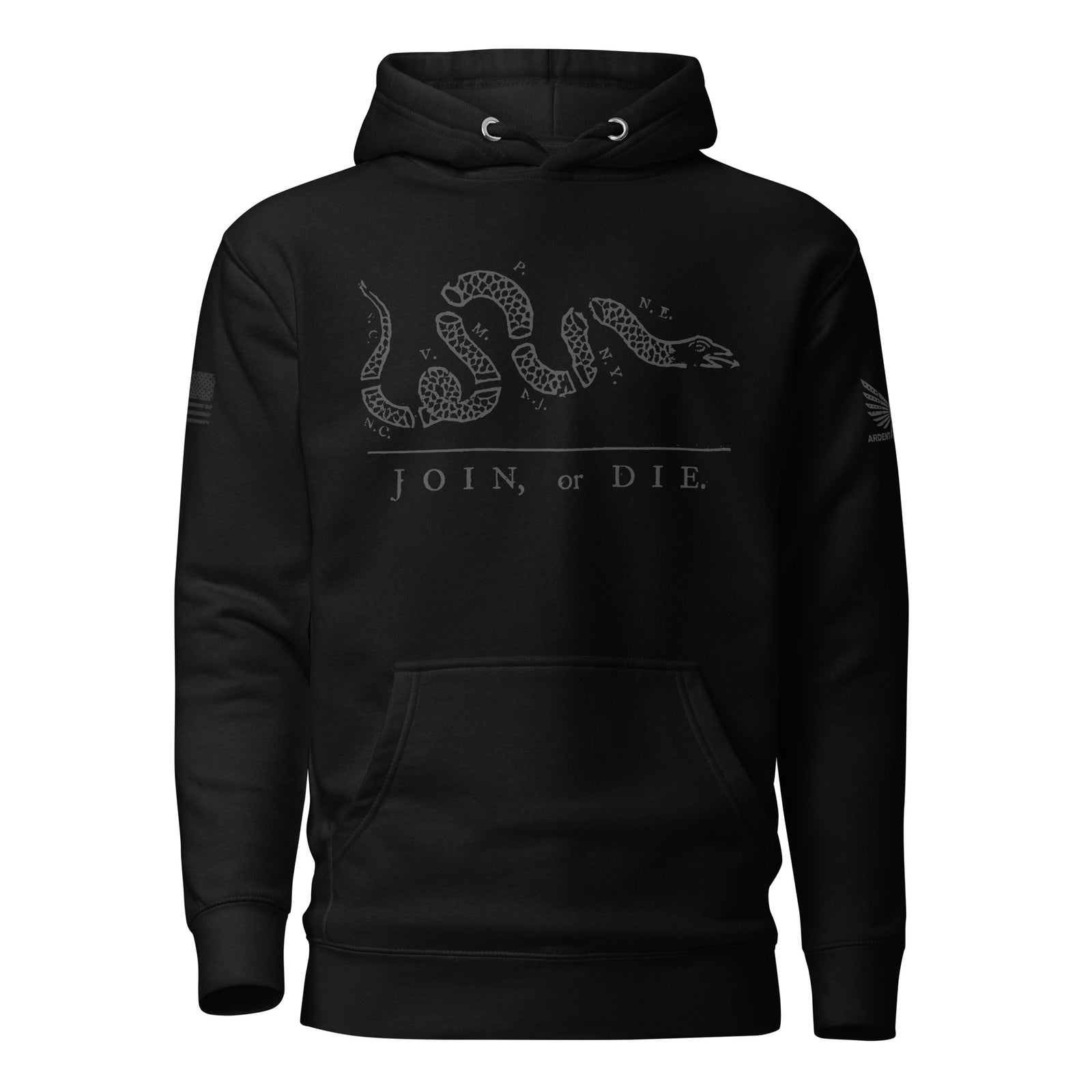 Join Or Die Hoodie-Premium Hoodie-S-Ardent Patriot Apparel Co.