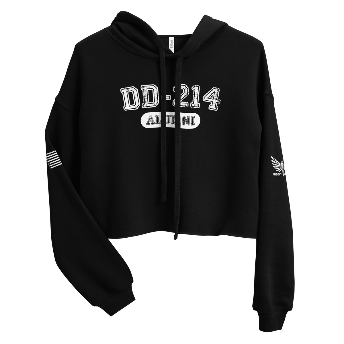 DD-214 Alumni Crop Hoodie-Crop Hoodie-Ardent Patriot Apparel Co.