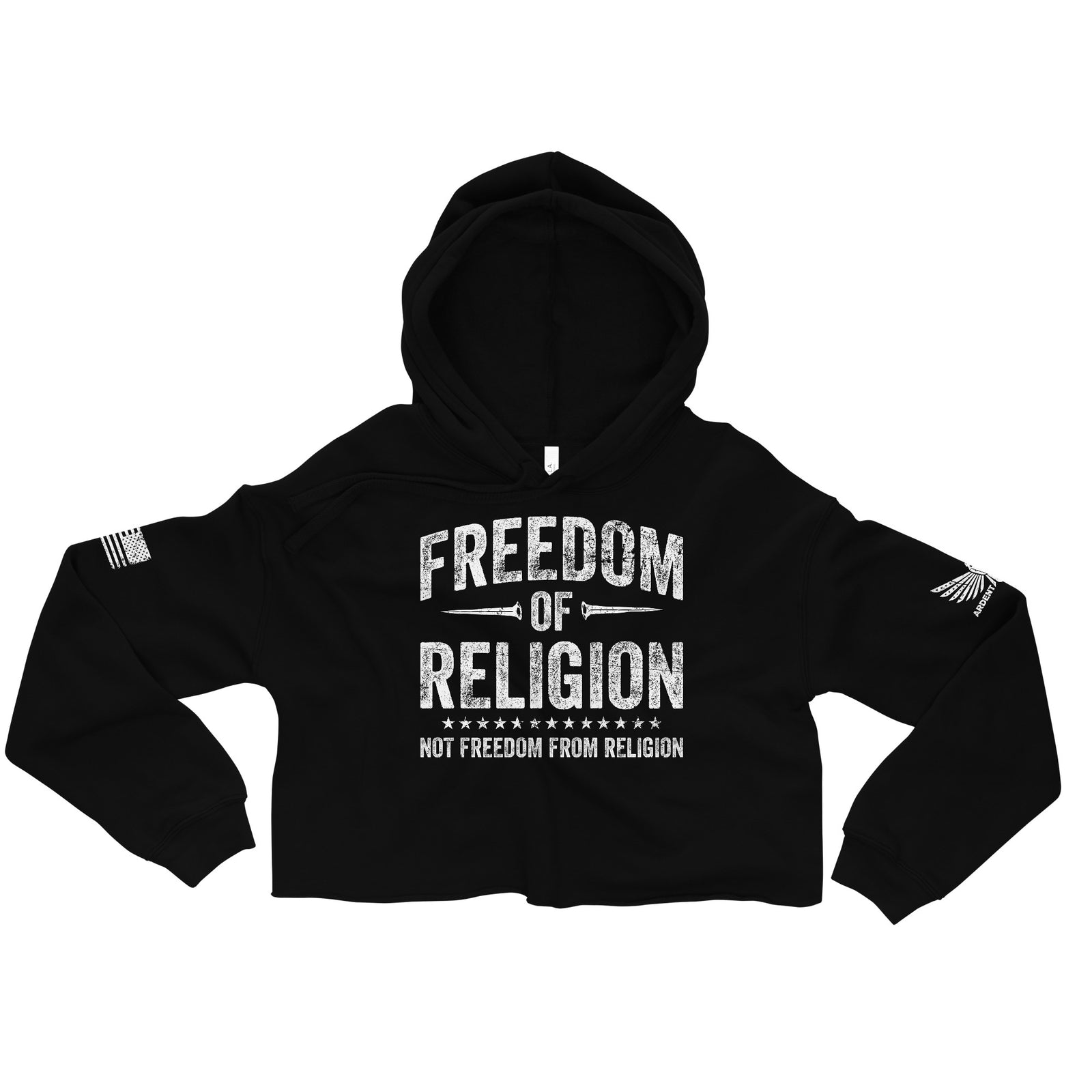 Freedom Of Religion Crop Hoodie-Crop Hoodie-Ardent Patriot Apparel Co.