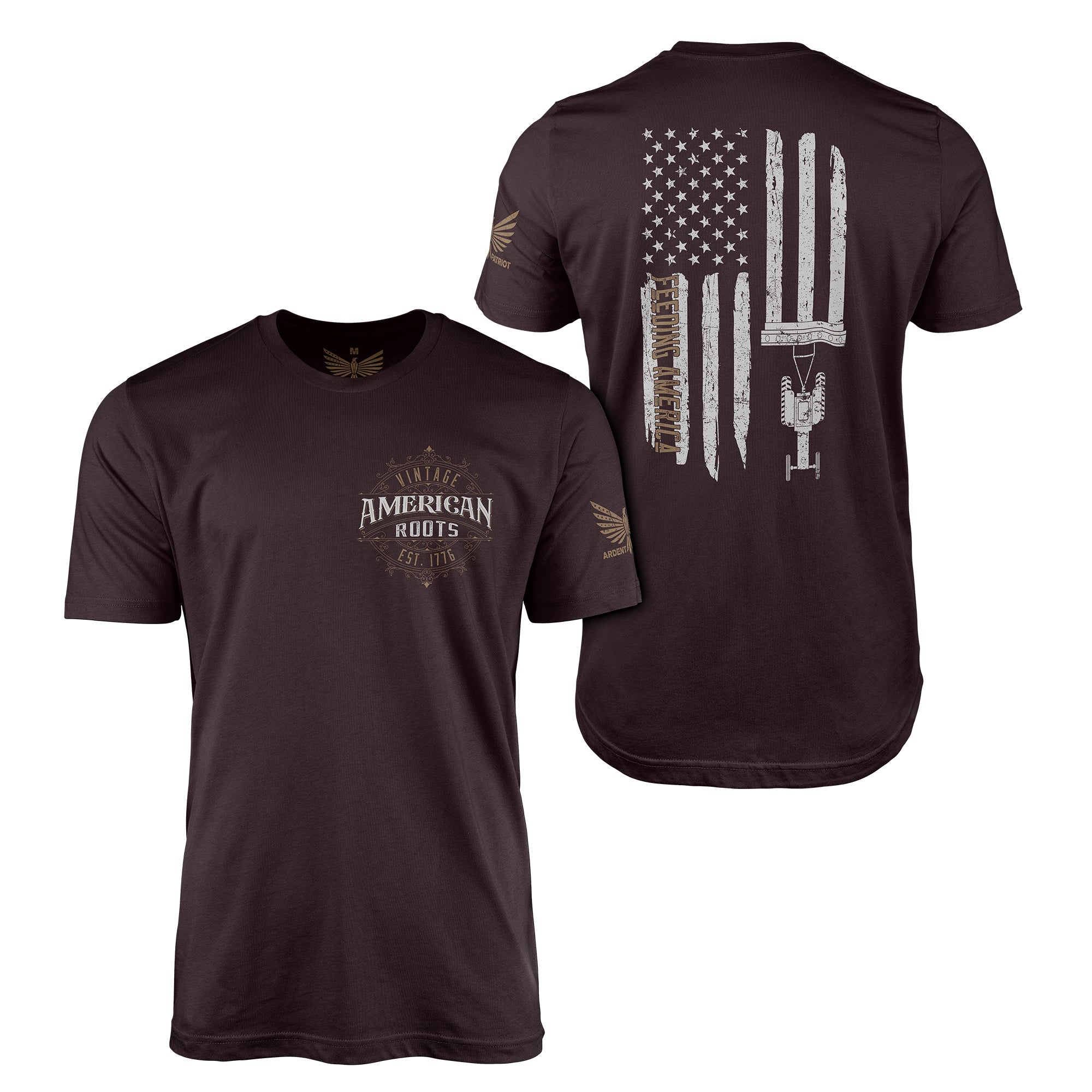 Feeding America-Men's Shirt-Oxblood Black-S-Ardent Patriot Apparel Co.