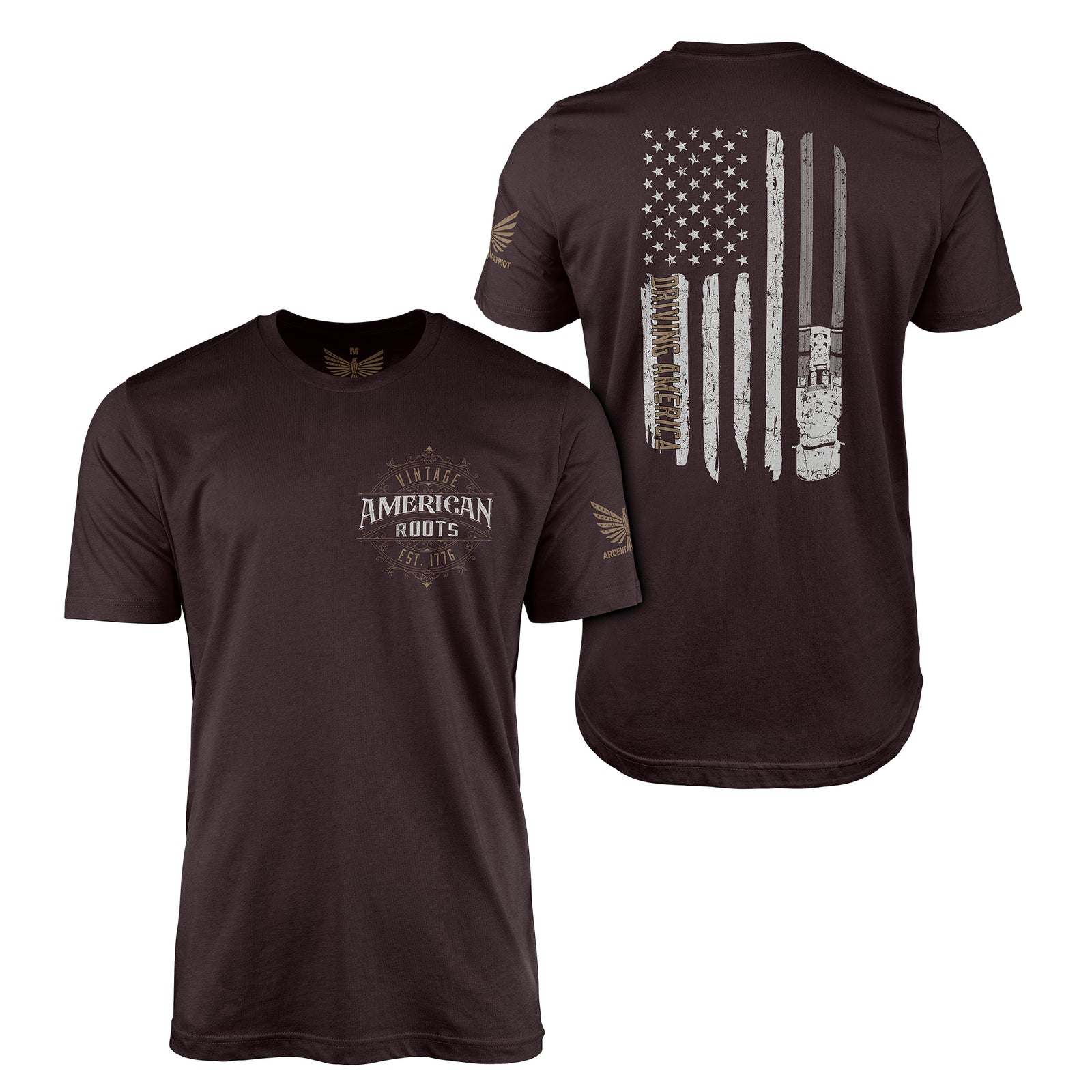 Driving America-Men's Shirt-Oxblood Black-S-Ardent Patriot Apparel Co.