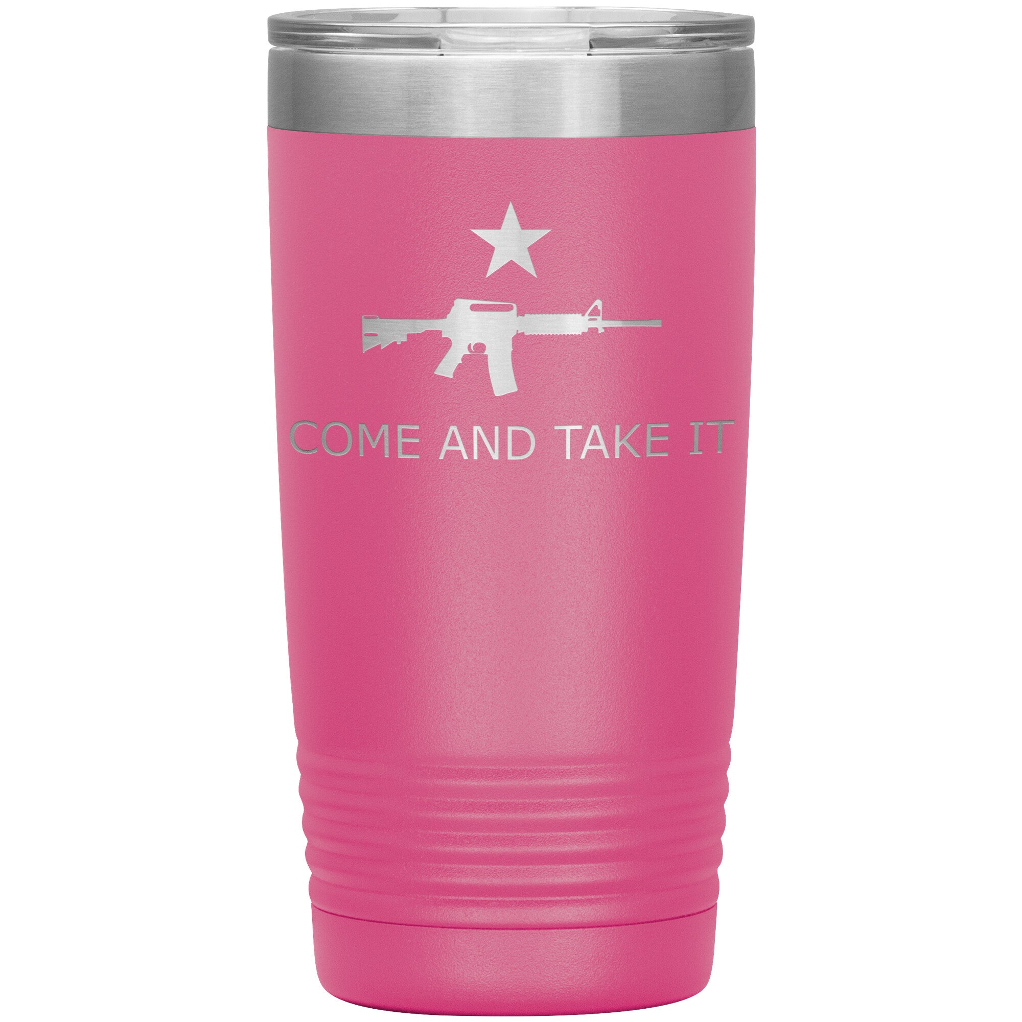 Come And Take It Tumbler 20oz-Tumblers-Pink Tumbler-Ardent Patriot Apparel Co.