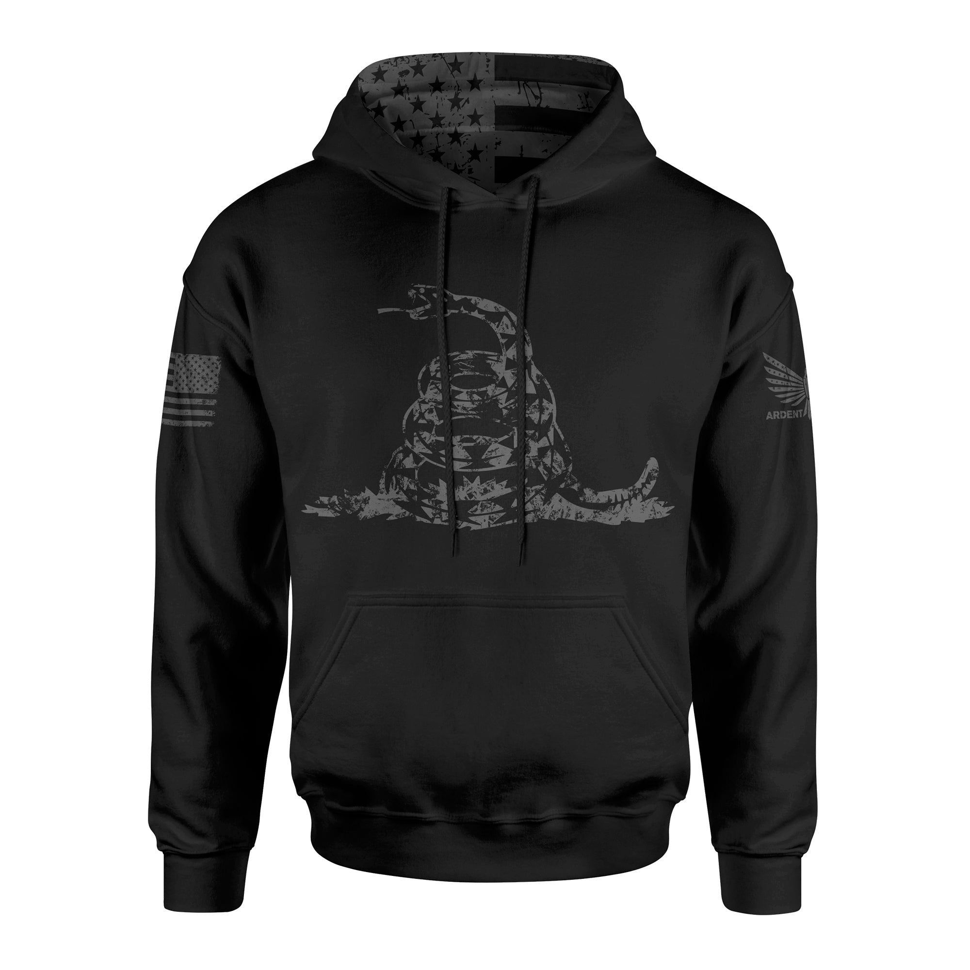 Don't Tread On Me (Black Edition) Hoodie-Premium Hoodie-XS-Ardent Patriot Apparel Co.