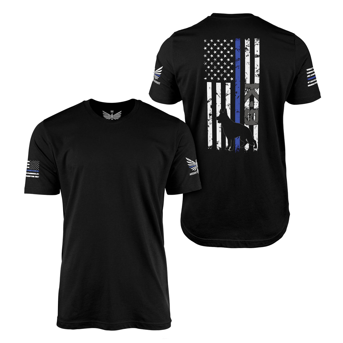 K-9 Flag Thin Blue Line-Men&#39;s Shirt-S-Ardent Patriot Apparel Co.
