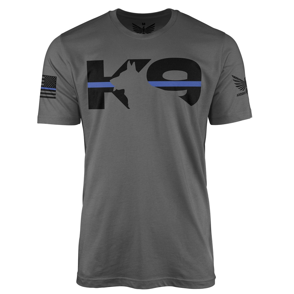 K-9 Thin Blue Line-Men&#39;s Shirt-Asphalt-S-Ardent Patriot Apparel Co.