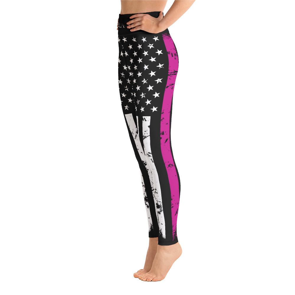 PINK Line Leggings-Leggings-Ardent Patriot Apparel Co.