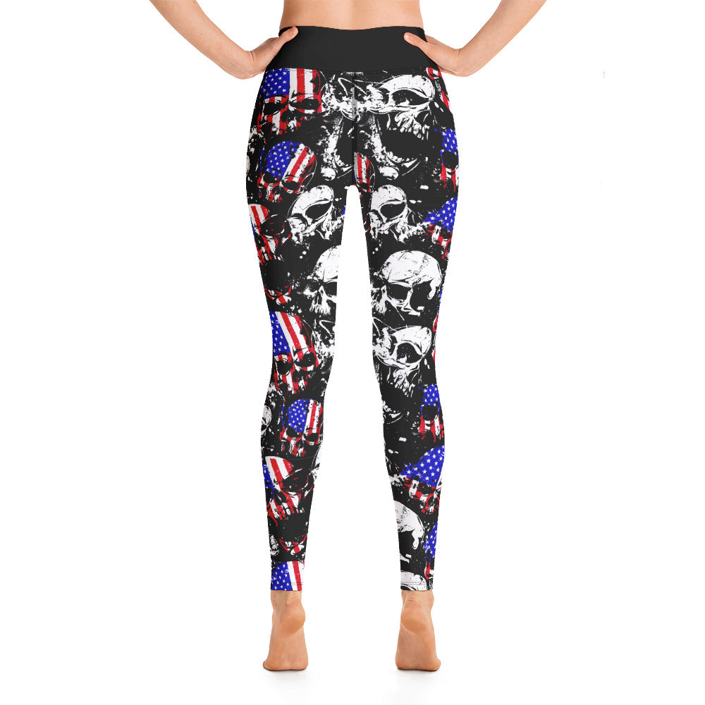 Patriot Skull Leggings-Leggings-Ardent Patriot Apparel Co.