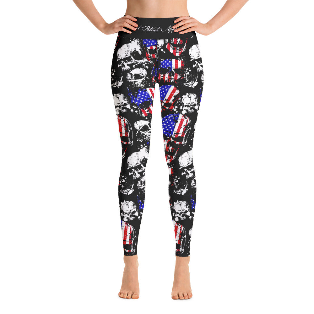 Patriot Skull Leggings-Leggings-Ardent Patriot Apparel Co.