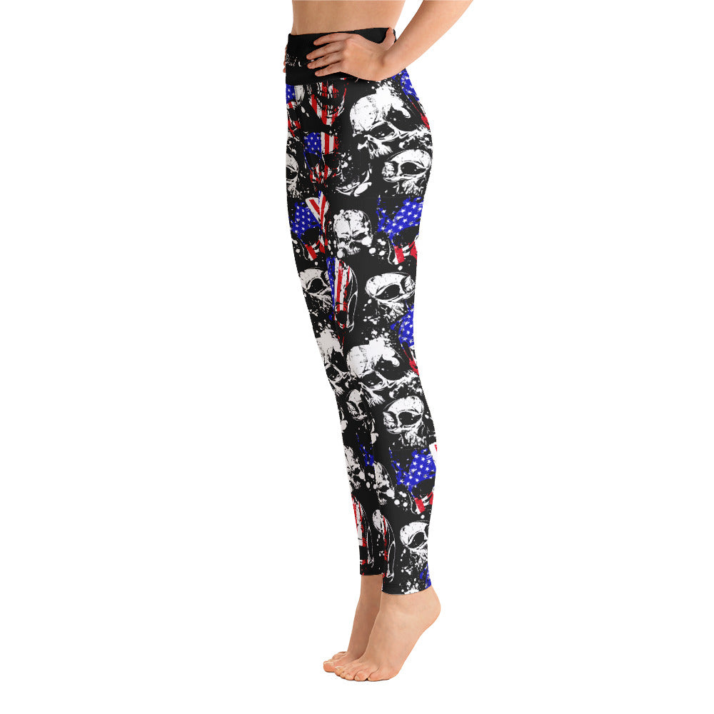 Patriot Skull Leggings-Leggings-Ardent Patriot Apparel Co.
