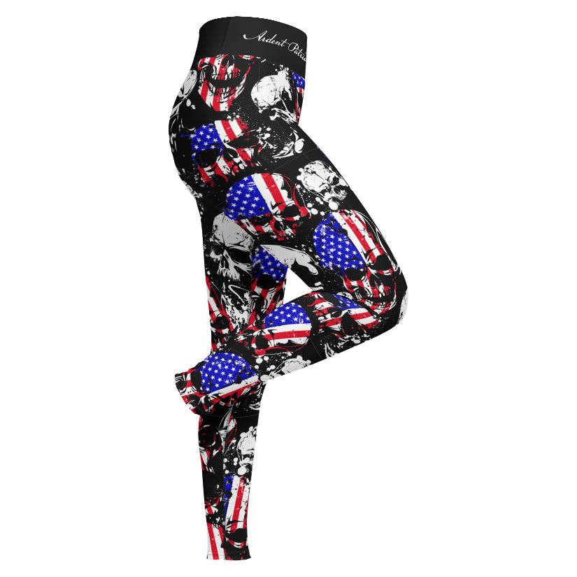 Patriot Skull Leggings-Leggings-XS-Ardent Patriot Apparel Co.