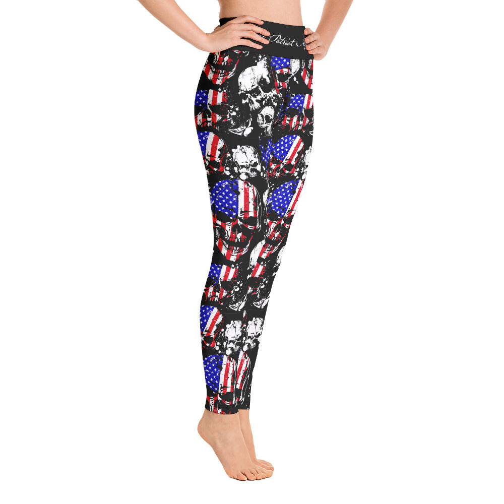Patriot Skull Leggings-Leggings-Ardent Patriot Apparel Co.