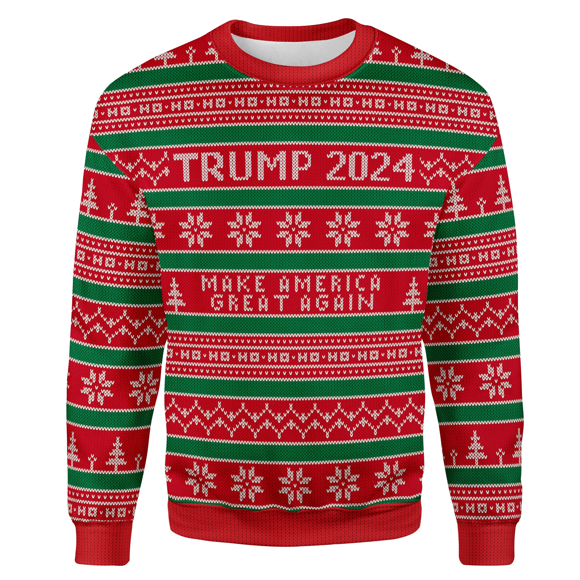 Trump 2024 Ugly Christmas Sweater-Premium Sweatshirt-XS-Ardent Patriot Apparel Co.