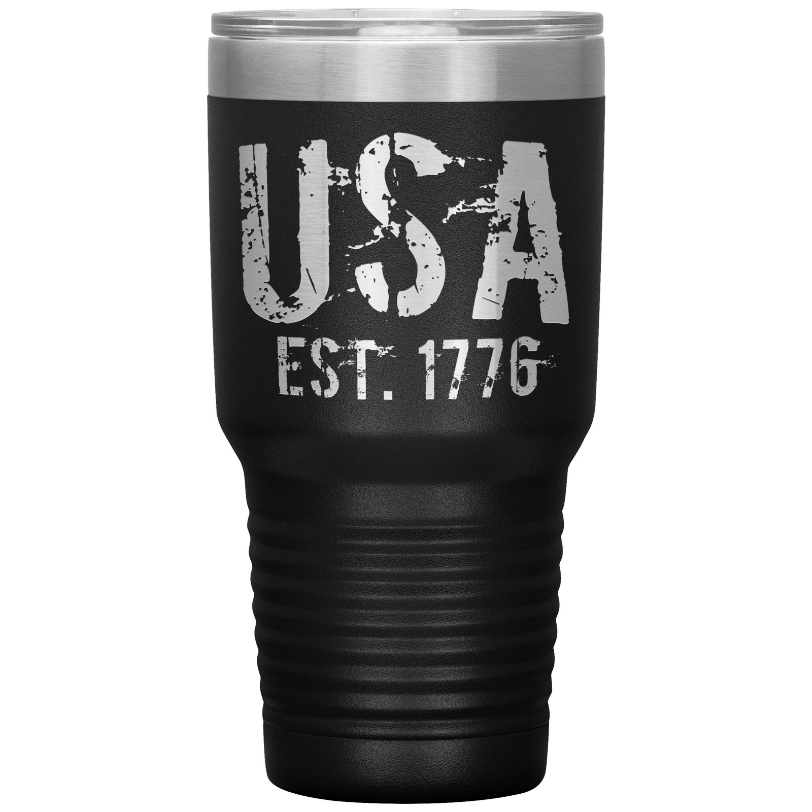 USA Est. 1776 Tumbler 30oz-Tumblers-Black Tumbler-Ardent Patriot Apparel Co.