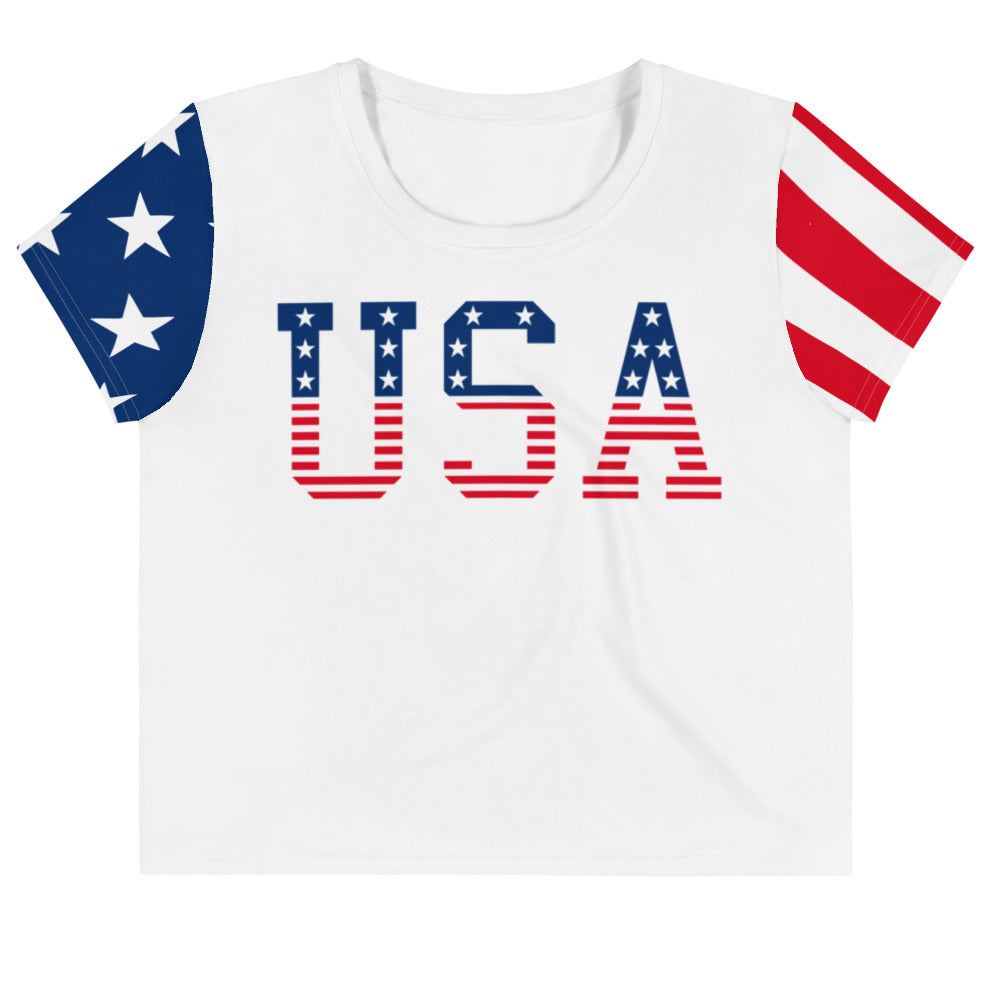 Team USA Women's Crop Tee-Premium Shirt-XS-Ardent Patriot Apparel Co.