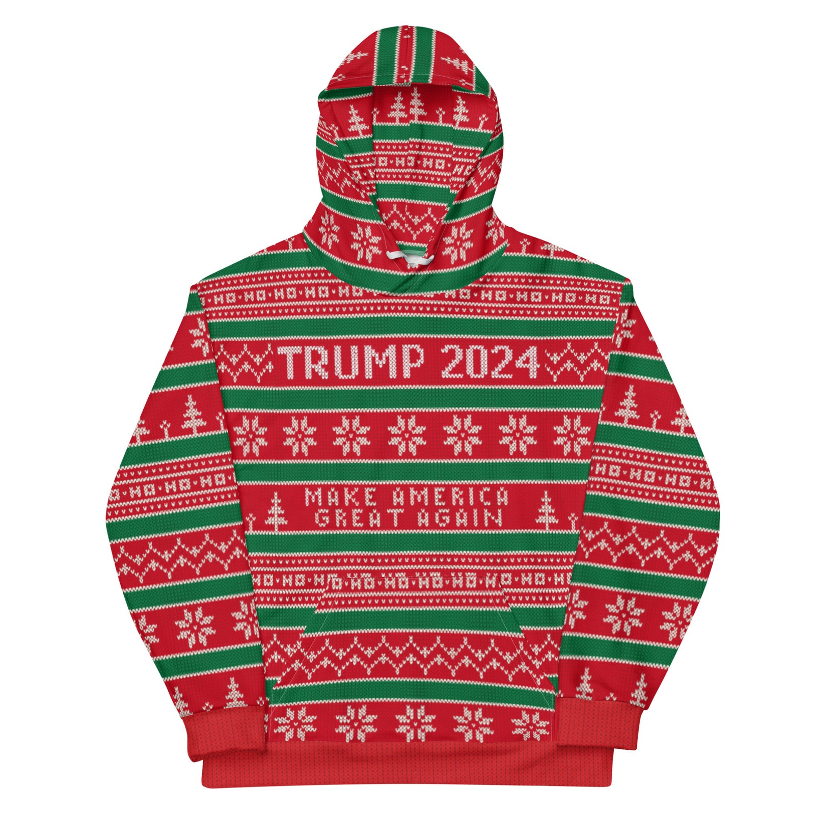 Trump 2024 Ugly Christmas Hoodie-Premium Hoodie-XS-Ardent Patriot Apparel Co.