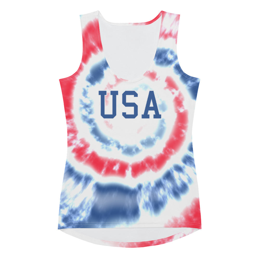 Tie Dye USA Women's Tank-Tank Top-Ardent Patriot Apparel Co.