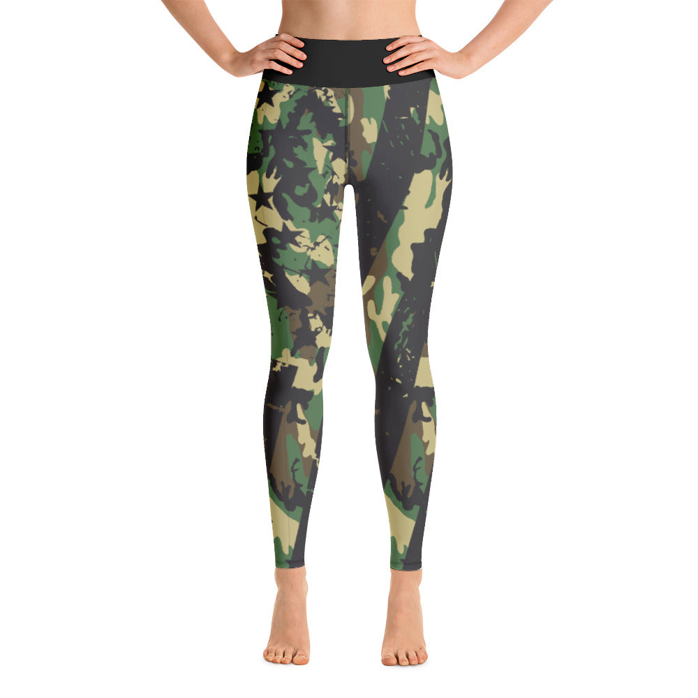 Woodland Camo Flag Leggings-Leggings-Ardent Patriot Apparel Co.