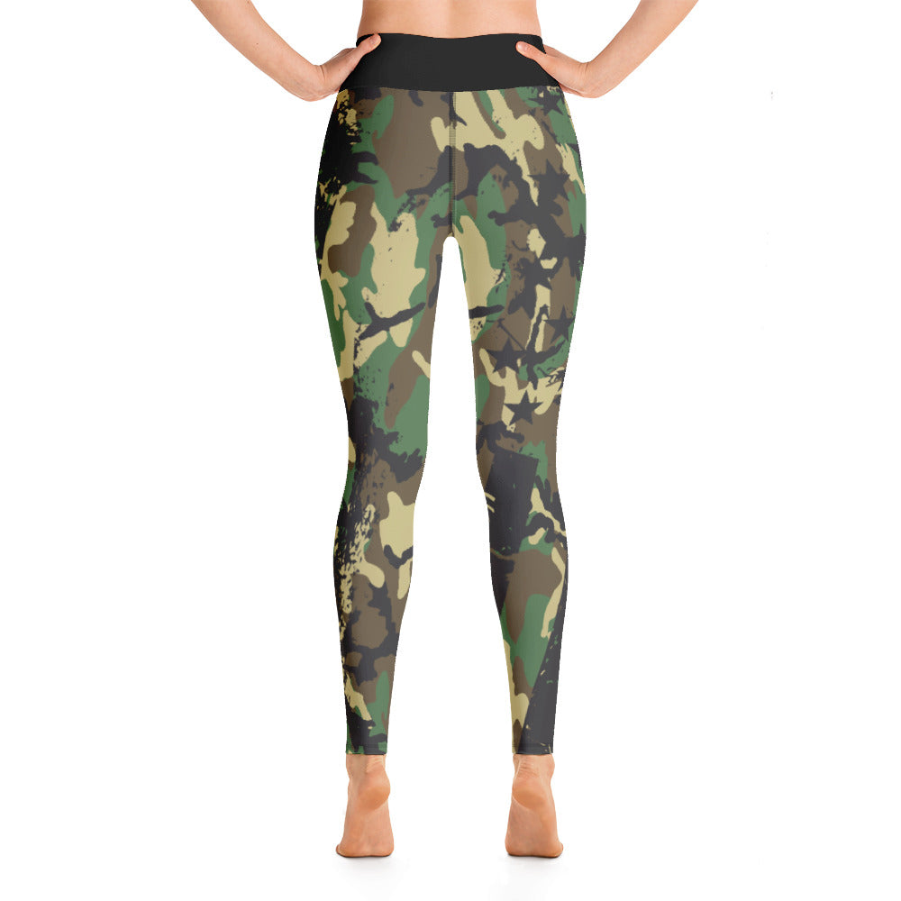 Woodland Camo Flag Leggings-Leggings-Ardent Patriot Apparel Co.