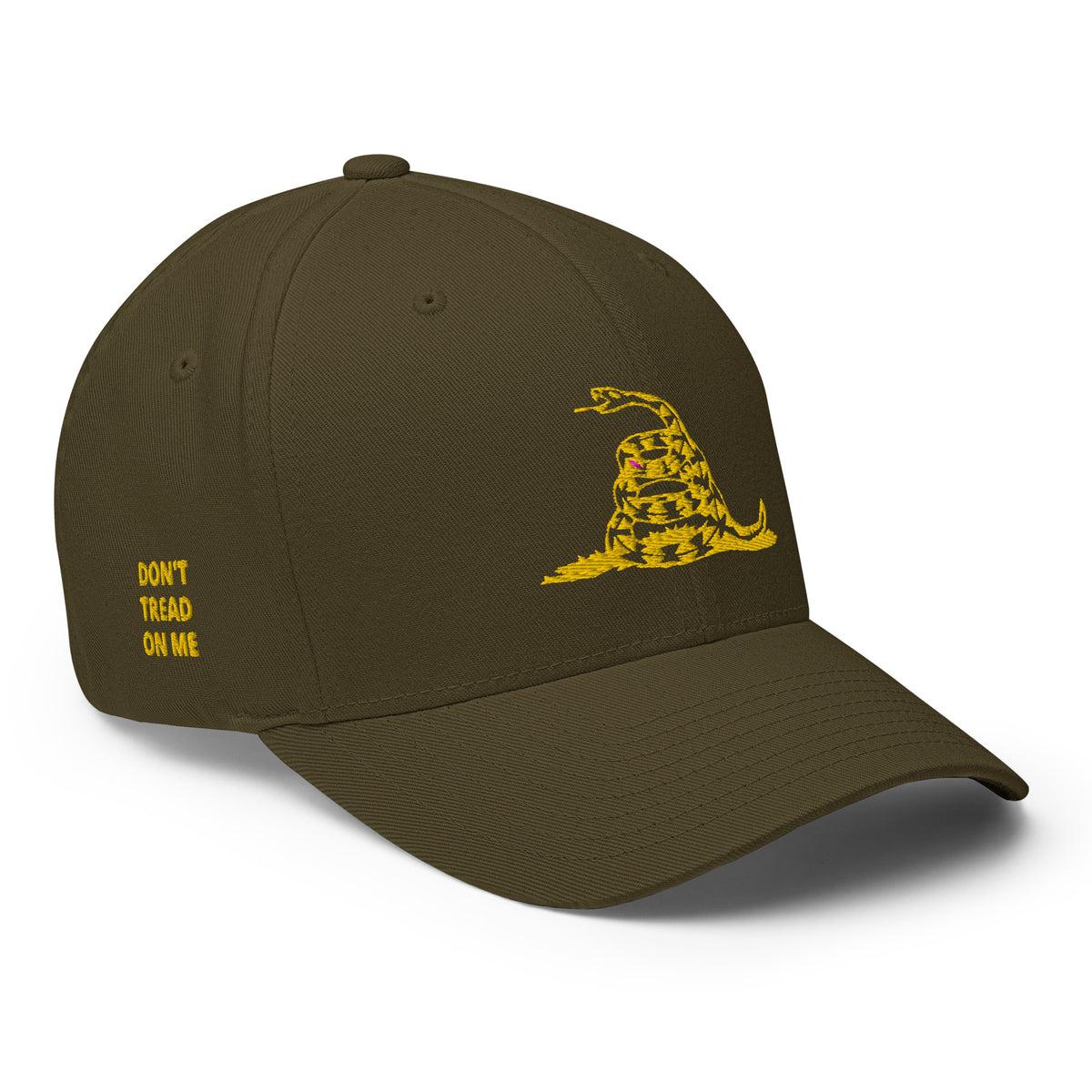 Don't Tread On Me Flexfit Hat-Hats-Olive-S/M-Ardent Patriot Apparel Co.