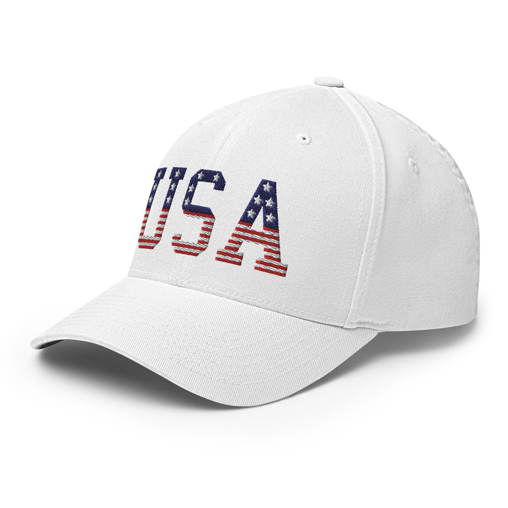 Team USA Flexfit Hat-Hats-White-S/M-Ardent Patriot Apparel Co.