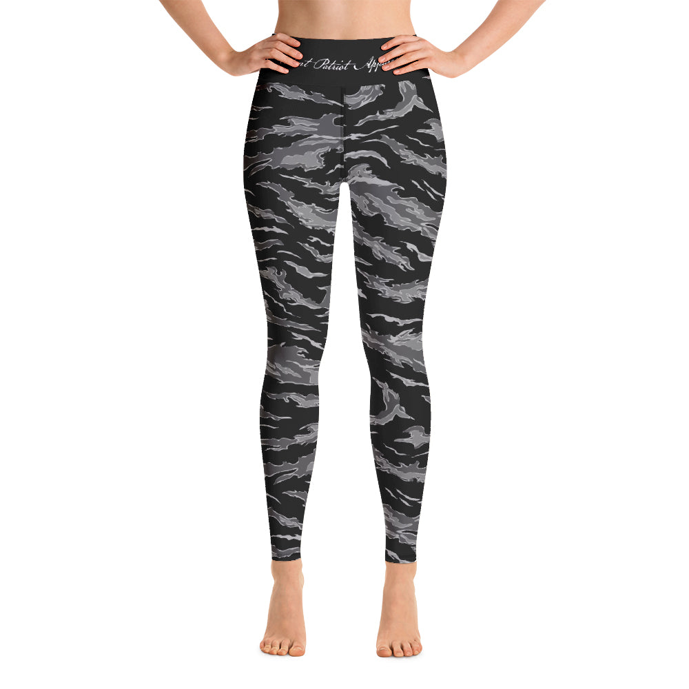 Black Tiger Stripe Leggings-Leggings-Ardent Patriot Apparel Co.