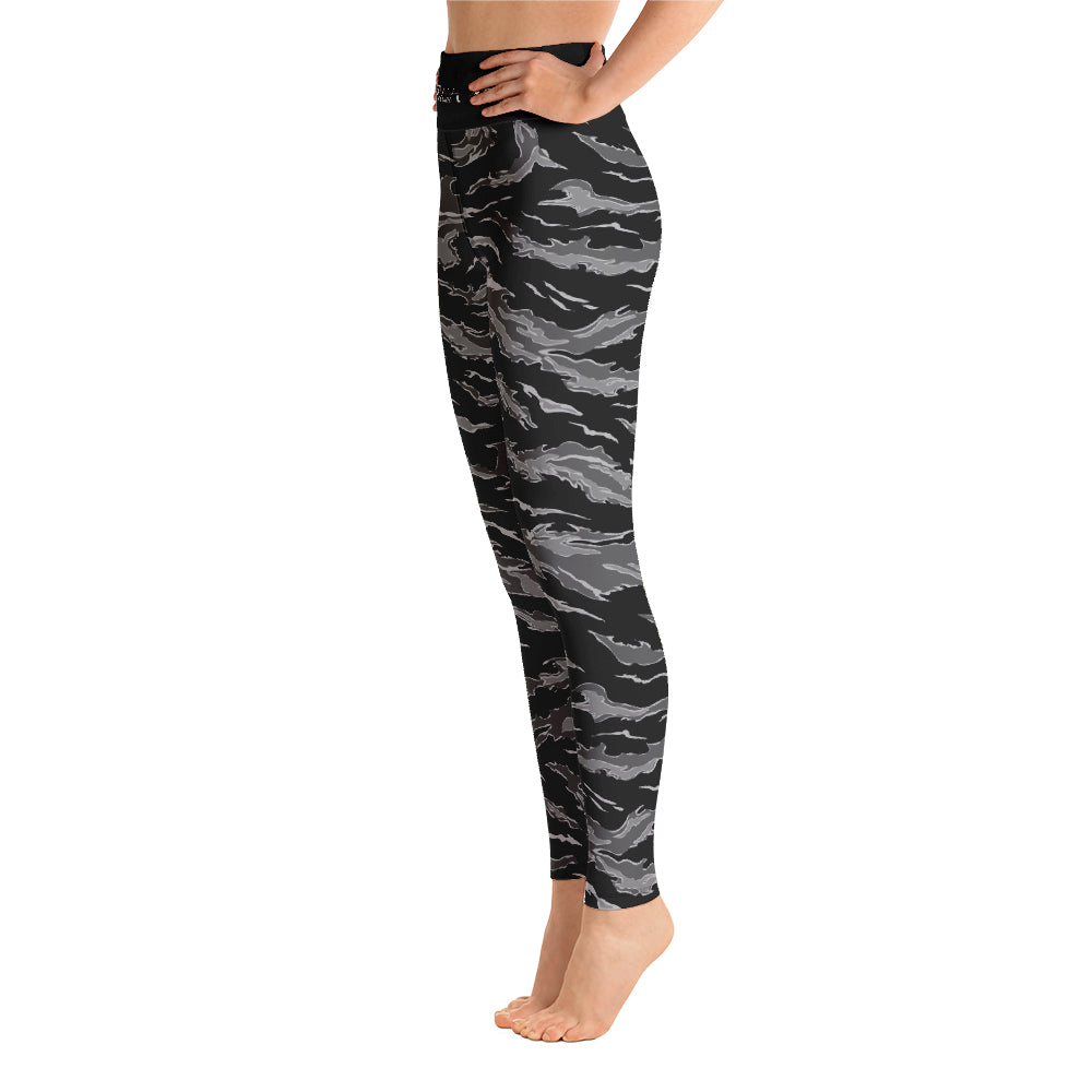 Black Tiger Stripe Leggings-Leggings-Ardent Patriot Apparel Co.