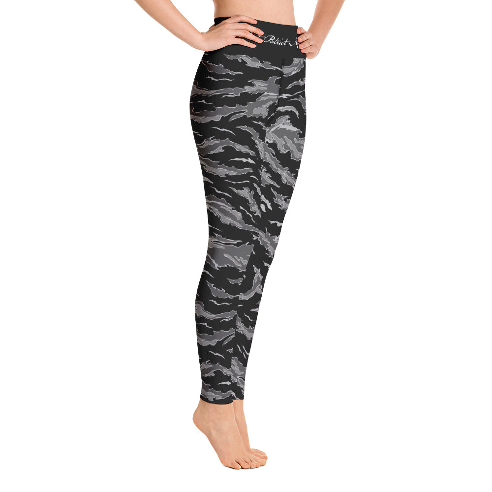 Black Tiger Stripe Leggings-Leggings-Ardent Patriot Apparel Co.
